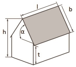 Zeichnung mit Dachmaßen für die Planung von Solarmodulen