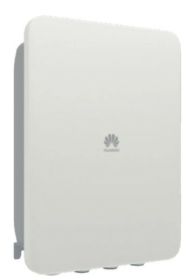 Ein rechteckiges weißes Gerät mit Huawei-Logo in der Mitte, abgerundete Ecken.